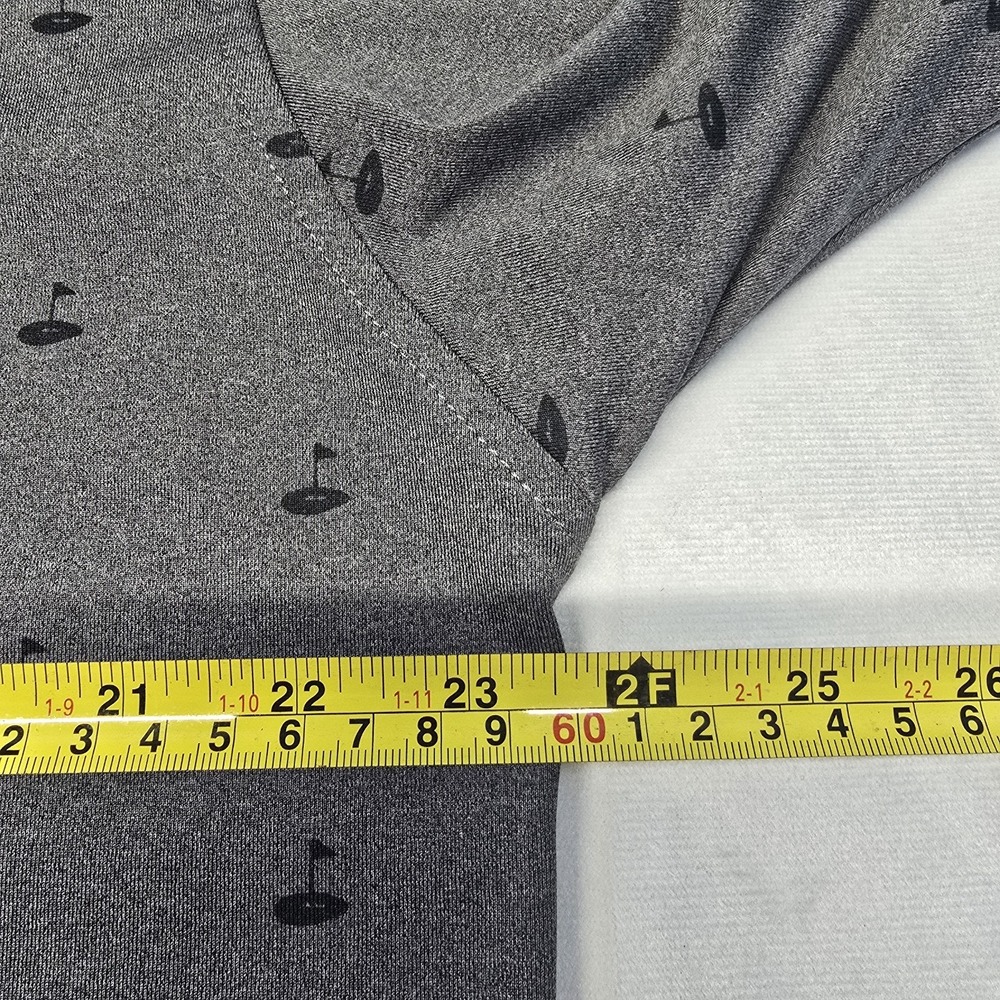 FootJoy Athletic Fit Golf Print Self Polo Shirt Heather Charcoal Men Large - Picture 4 of 9